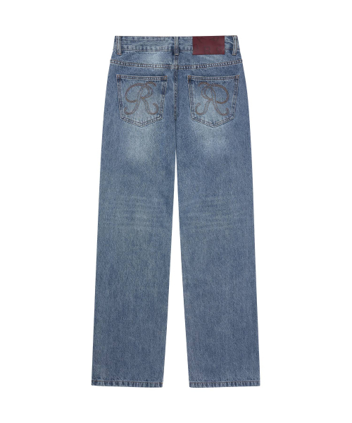 REEMNIK（リームニック）の「RIVETTE RAW STRAIGHT DENIM PANTS [MID BLUE]（デニムパンツ・レディース・ブルー・MEDIUM/SMALL/LARGE）」の8枚目の写真