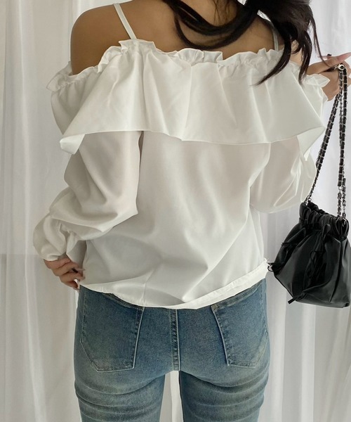 merrylatte（メリーラテ）の「オフショルダーブラウス（シャツ/ブラウス・レディース・ホワイト/ブラック・MEDIUM）」の22枚目の写真