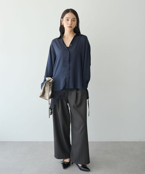 YECCA VECCA(イェッカヴェッカ)の「ヴィンテージサテンシャツ(シャツ/ブラウス・レディース・イエロー/アイボリー/ネイビー/ブルー・FREE)」の20枚目の写真