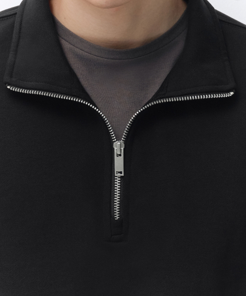 MUSINSA STANDARD（ムシンサスタンダード）の「クォーター ジャケット スウェットシャツ [ブラック]（スウェット・メンズ・その他・SMALL/MEDIUM/3XL/2XL/LARGE/X-LARGE）」の6枚目の写真