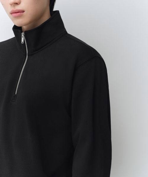 MUSINSA STANDARD（ムシンサスタンダード）の「クォーター ジャケット スウェットシャツ [ブラック]（スウェット・メンズ・その他・SMALL/MEDIUM/3XL/2XL/LARGE/X-LARGE）」の7枚目の写真