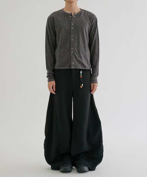 EPNK(イーピーエヌケー)の「Double Ring-Snap Cardigan/ リングドット ダブルスナップカーディガン(その他トップス・メンズ・ブラック/ボルドー・MEDIUM/LARGE/SMALL)」の8枚目の写真