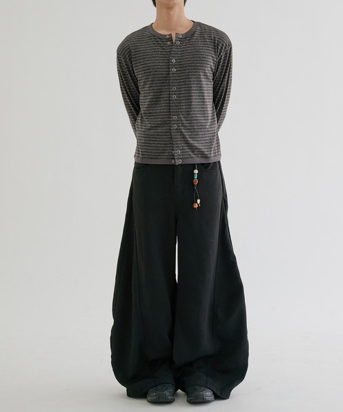EPNK(イーピーエヌケー)の「Double Ring-Snap Cardigan/ リングドット ダブルスナップカーディガン(その他トップス・メンズ・ブラック/ボルドー・MEDIUM/LARGE/SMALL)」の9枚目の写真