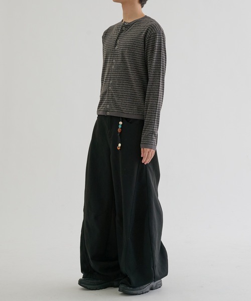 EPNK(イーピーエヌケー)の「Double Ring-Snap Cardigan/ リングドット ダブルスナップカーディガン(その他トップス・メンズ・ブラック/ボルドー・MEDIUM/LARGE/SMALL)」の10枚目の写真