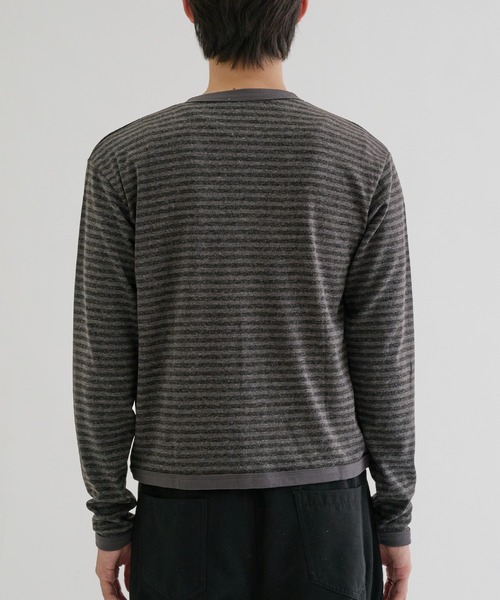 EPNK(イーピーエヌケー)の「Double Ring-Snap Cardigan/ リングドット ダブルスナップカーディガン(その他トップス・メンズ・ブラック/ボルドー・MEDIUM/LARGE/SMALL)」の5枚目の写真