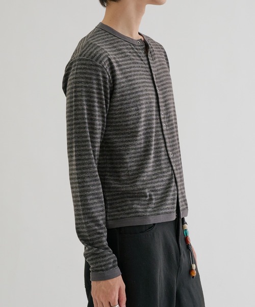 EPNK(イーピーエヌケー)の「Double Ring-Snap Cardigan/ リングドット ダブルスナップカーディガン(その他トップス・メンズ・ブラック/ボルドー・MEDIUM/LARGE/SMALL)」の6枚目の写真