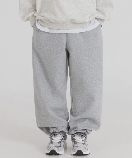 PIANER KIDS(ピアネールキッズ)の「ストリングワイドヘビースウェットパンツ(メランジ)(スウェットパンツ・レディース・ミックスグレー・S(120-130cm)/M(130-140cm)/L(140-150cm)/XL(150-160㎝))」の4枚目の写真