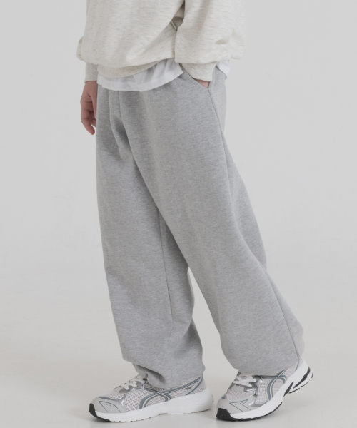 PIANER KIDS(ピアネールキッズ)の「ストリングワイドヘビースウェットパンツ(メランジ)(スウェットパンツ・レディース・ミックスグレー・S(120-130cm)/M(130-140cm)/L(140-150cm)/XL(150-160㎝))」の5枚目の写真