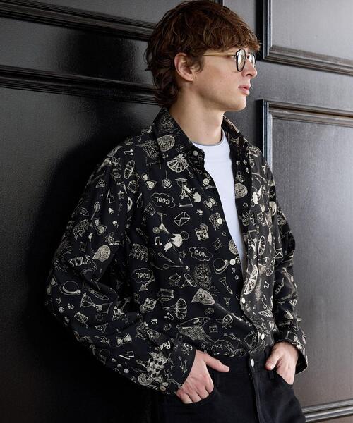 TAKEO KIKUCHI(タケオキクチ)の「【BOWLER HAT LABEL】日本製PLAYプリントシャツ(シャツ/ブラウス・メンズ・ワイン系1/ブラック系・02/03/04)」の14枚目の写真