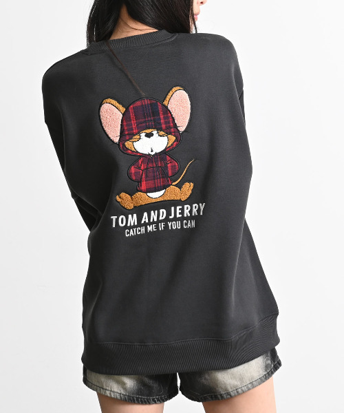Tom&Jerry(トムアンドジェリー)の「『TOM&JERRY/トムアンドジェリー』クルーネックスウェット(スウェット・レディース・グレイッシュベージュ/オートミール/サックスブルー/スミクロ・M/XL/L)」の7枚目の写真