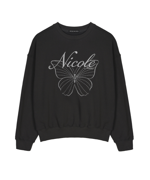 NICK&NICOLE(ニックアンドニコール)の「NICOLE バタフライスウェットシャツ_チャコール シルバー(スウェット・レディース・チャコールグレー・FREE)」の4枚目の写真