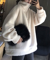 ハーフジップボアアノラックトップス