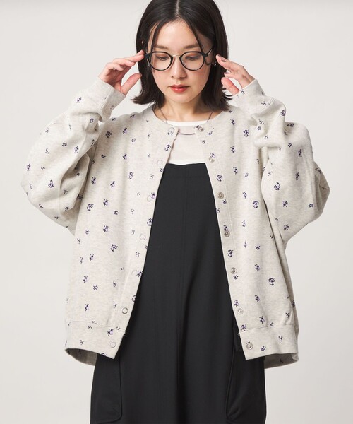 green label relaxing（グリーンレーベルリラクシング）の「【WEB限定】＜at ease＞ダブルフェイス クルーネック カットソー カーディガン（カーディガン/ボレロ・レディース・ライトグレー/ナチュラル/その他1/その他2・FREE）」の3枚目の写真