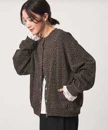 【WEB限定】<at ease>ダブルフェイス クルーネック カットソー カーディガン
