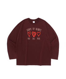 シェイプオブハート長袖Tシャツ(ワイン)