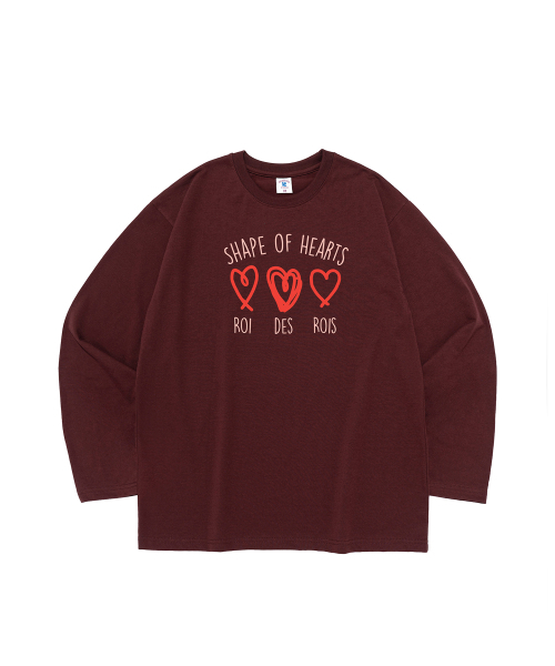 ROIDESROIS(ロワデロワ)の「シェイプオブハート長袖Tシャツ(ワイン)(Tシャツ/カットソー・レディース・その他・SMALL/MEDIUM/LARGE/X-LARGE)」の1枚目の写真