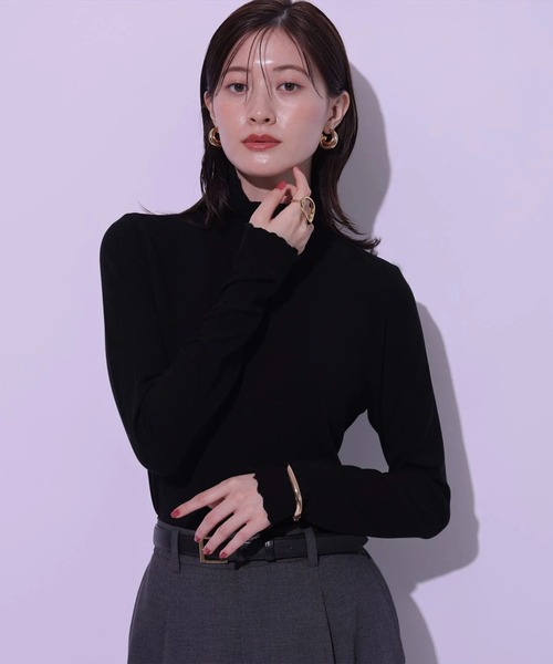 Arpege story(アルページュストーリー)の「〈着るスキンケア〉シアータートル(Tシャツ/カットソー・レディース・レッド/グレー/ブラック/ホワイト・2)」の1枚目の写真