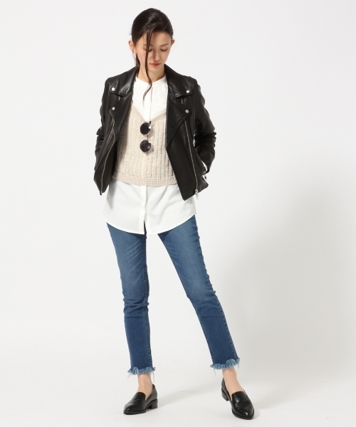 HARE（ハレ）の「3Gテープヤーンニットキャミソール(HARE)（ニット/セーター・レディース・ベージュ/ブラック・FREE）」の4枚目の写真