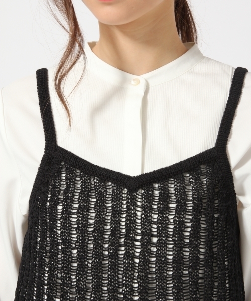 HARE（ハレ）の「3Gテープヤーンニットキャミソール(HARE)（ニット/セーター・レディース・ベージュ/ブラック・FREE）」の7枚目の写真