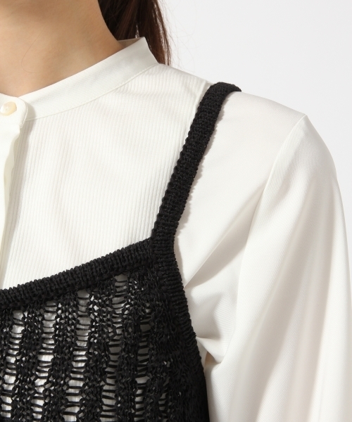 HARE（ハレ）の「3Gテープヤーンニットキャミソール(HARE)（ニット/セーター・レディース・ベージュ/ブラック・FREE）」の8枚目の写真