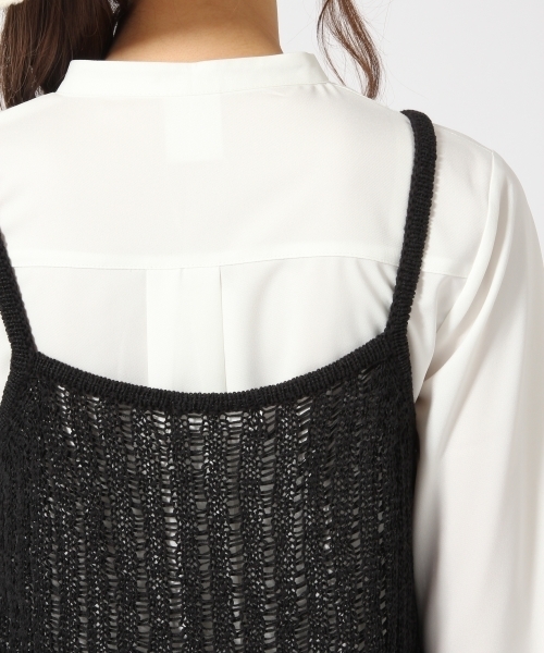 HARE（ハレ）の「3Gテープヤーンニットキャミソール(HARE)（ニット/セーター・レディース・ベージュ/ブラック・FREE）」の10枚目の写真