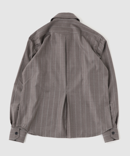 EDIFICE(エディフィス)の「ERRICO FORMICOLA (エリコフォルミコラ) Ex.GIANNI Zip Stripe Shirts(シャツ/ブラウス・メンズ・チョコ・MEDIUM)」の2枚目の写真