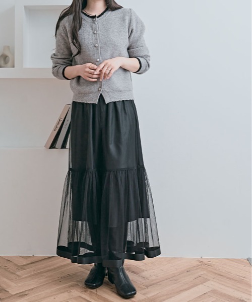 kirakiraShop(キラキラショップ)の「裾パイピング チュール スカート(スカート・レディース・ブラック・FREE)」の14枚目の写真
