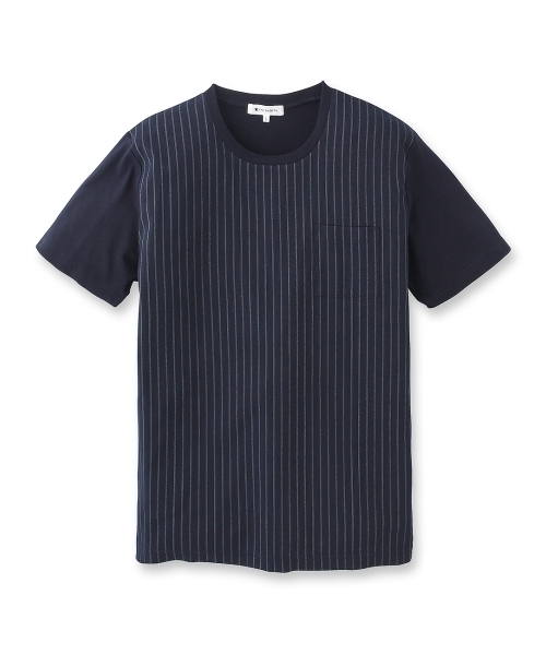 THE SHOP TK (ザ ショップ ティーケー )の「ストライプ切替Tシャツ(Tシャツ/カットソー・メンズ・ホワイト/ネイビー/グレー/ネイビー系1・02/03/04)」の3枚目の写真