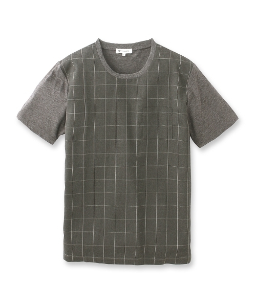 THE SHOP TK (ザ ショップ ティーケー )の「ストライプ切替Tシャツ(Tシャツ/カットソー・メンズ・ホワイト/ネイビー/グレー/ネイビー系1・02/03/04)」の2枚目の写真