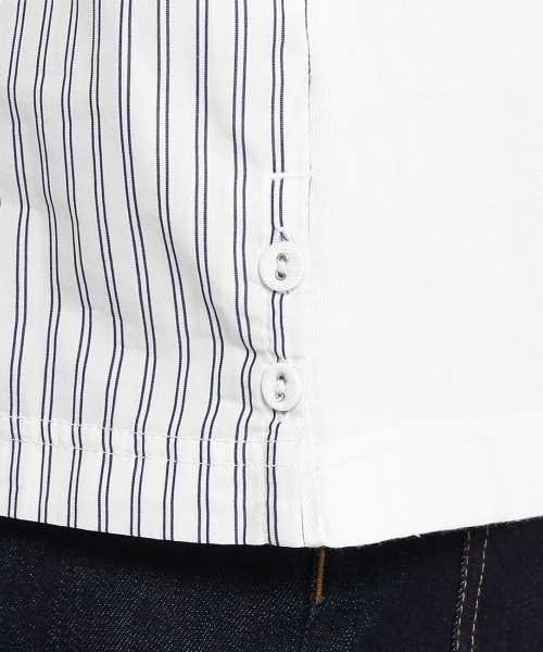 THE SHOP TK (ザ ショップ ティーケー )の「ストライプ切替Tシャツ(Tシャツ/カットソー・メンズ・ホワイト/ネイビー/グレー/ネイビー系1・02/03/04)」の7枚目の写真