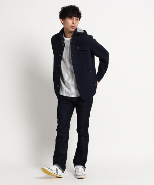 THE SHOP TK (ザ ショップ ティーケー )の「ストライプ切替Tシャツ(Tシャツ/カットソー・メンズ・ホワイト/ネイビー/グレー/ネイビー系1・02/03/04)」の8枚目の写真