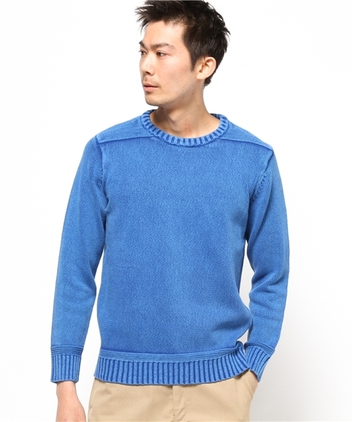 style counsel(スタイルカウンセル)の「【STYLE COUNSEL】melple メイプル ヴィンテージクルーニット(ニット/セーター・メンズ・ブルー・SMALL/LARGE/MEDIUM)」の1枚目の写真