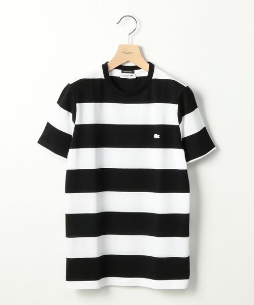 LACOSTE（ラコステ）の「【別注】 ＜LACOSTE （ラコステ）＞ ∴ BORDER TEE/Tシャツ ◆（Tシャツ/カットソー・メンズ・ブラック/ライトグレー/ネイビー・2/4/3/5）」の2枚目の写真