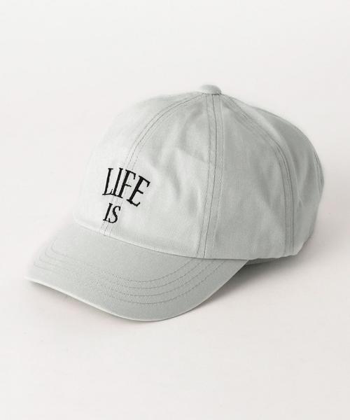 Another Edition（アナザーエディション）の「ロゴ刺繍キャップ/AEBC LifeIs CAP◆（キャップ・レディース・ライトグレー/ベージュ/ライトピンク/ネイビー・FREE）」の2枚目の写真