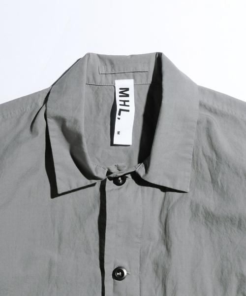 MHL.（エムエイチエル）の「【別注】 ＜MHL.＞ 16 NATURAL SHT/シャツ◆（シャツ/ブラウス・メンズ・グレー/オリーブ・LARGE/MEDIUM）」の4枚目の写真