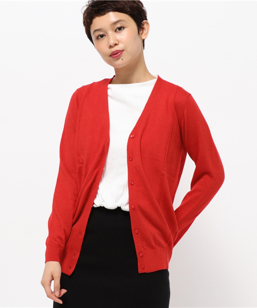 COMME CA ISM（コムサイズム）の「Ｖネックカーディガン（カーディガン/ボレロ・レディース・ブラック/グレー/ホワイト/レッド/キャメル/ネイビー・LARGE/MEDIUM/SMALL）」の6枚目の写真