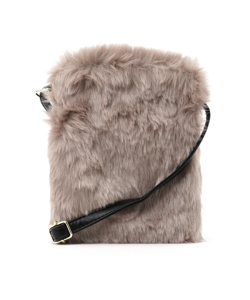 WEGO(ウィゴー)の「WEGO/ファーミニショルダーバッグ(ショルダーバッグ・レディース・サックスブルー/ライトピンク/その他2/その他1/ライトパープル/ホワイト/ブラック/ブラウン/その他3/ネイビー/パープル/ワイン/グレー/その他4/イエロー・FREE)」の4枚目の写真