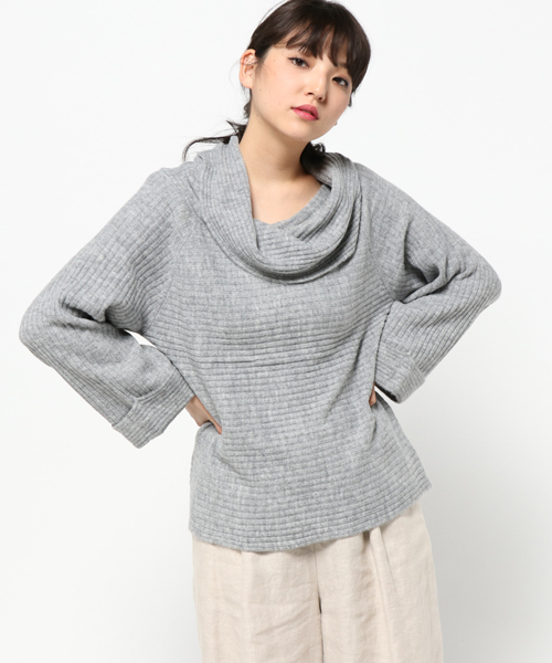 laboratory work（ラボラトリーワーク）の「ストレッチエアリー オフタートルニット（ニット/セーター・レディース・ブラック/ライトベージュ/サックスブルー/杢グレー・MEDIUM）」の14枚目の写真