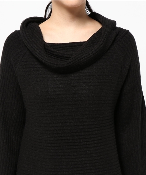 laboratory work（ラボラトリーワーク）の「ストレッチエアリー オフタートルニット（ニット/セーター・レディース・ブラック/ライトベージュ/サックスブルー/杢グレー・MEDIUM）」の11枚目の写真