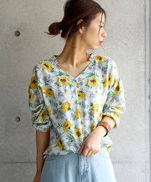 laboratory work | ロイヤル梨地ジョーゼット花柄プリントブラウス(シャツ/ブラウス)