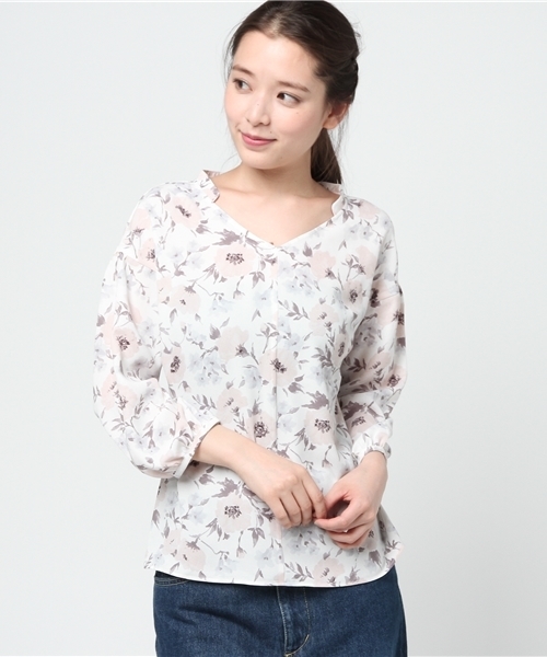 laboratory work（ラボラトリーワーク）の「ロイヤル梨地ジョーゼット花柄プリントブラウス（シャツ/ブラウス・レディース・イエロー系その他/ピンク系その他・MEDIUM）」の15枚目の写真