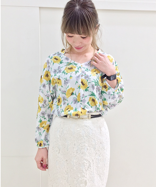 laboratory work（ラボラトリーワーク）の「ロイヤル梨地ジョーゼット花柄プリントブラウス（シャツ/ブラウス・レディース・イエロー系その他/ピンク系その他・MEDIUM）」の16枚目の写真