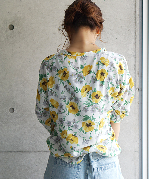 laboratory work（ラボラトリーワーク）の「ロイヤル梨地ジョーゼット花柄プリントブラウス（シャツ/ブラウス・レディース・イエロー系その他/ピンク系その他・MEDIUM）」の21枚目の写真