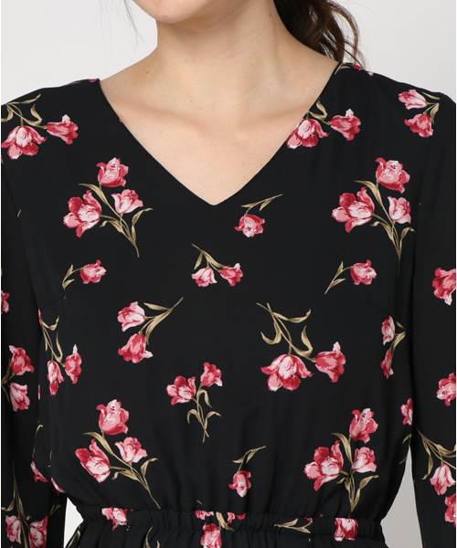 Honeys(ハニーズ)の「花柄ワンピース(ワンピース・レディース・ブラック系その他/ブルー系その他/ホワイト系その他・M/L)」の8枚目の写真