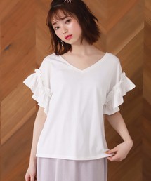 one after another NICE CLAUP | 袖フリルＴシャツ(Tシャツ/カットソー)