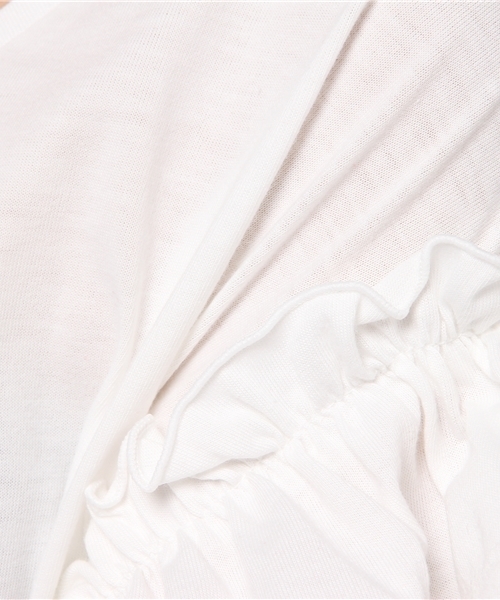 one after another NICE CLAUP(ワンアフターアナザーナイスクラップ)の「【WEB STORE限定】袖フリルTシャツ(Tシャツ/カットソー・レディース・レッド/オフホワイト/イエロー/スミクロ/パープル/ブラウン/ミント/ピンク系その他・FREE)」の15枚目の写真