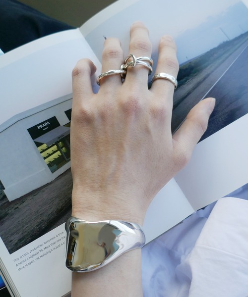 SILVER5ボリュームバングル/レディース/メンズ/（ブレスレット）｜e.m.