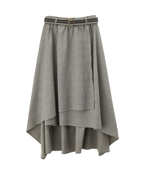 axes femme（アクシーズファム）の「ベルト付フィッシュテールスカート（スカート・レディース・ブラウン/キナリ/チャコール・MEDIUM）」の2枚目の写真