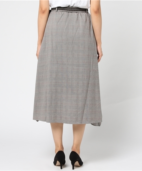 axes femme（アクシーズファム）の「ベルト付フィッシュテールスカート（スカート・レディース・ブラウン/キナリ/チャコール・MEDIUM）」の6枚目の写真