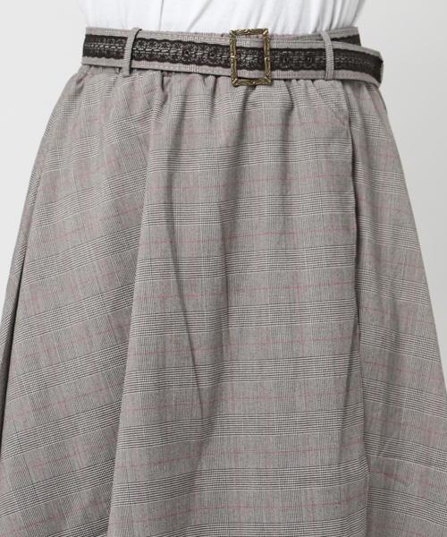 axes femme（アクシーズファム）の「ベルト付フィッシュテールスカート（スカート・レディース・ブラウン/キナリ/チャコール・MEDIUM）」の7枚目の写真